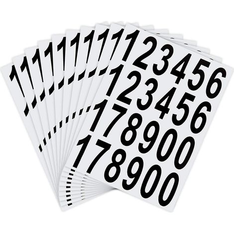 10 feuilles d'autocollants de Numéros de Boîte aux Lettres Autocollants Adhésifs Imperméables pour Boîte aux Lettres, Maison, Porte, Numéro d'adresse, Intérieur ou Extérieur(5 cm) (1/5)