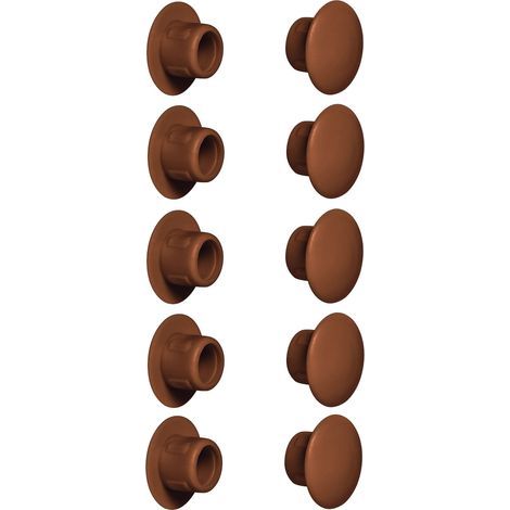 10x cache trou bouchon plastique 5mm à 35mm capuchon protection vis blanc noir gris marron meuble table chaise mur (Øtrou 8mm/Brun (1/5)
