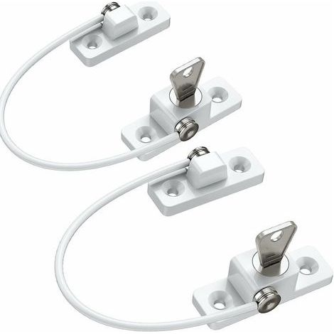 Sécurité Fenêtre Enfant,2pcs Protection Fenetre Enfant en Alliage de Zinc Bloque Fenetre Securite Enfant PVC avec Vis et Clés, parfaits pour Portes Fenêtres-Blanc (1/5)