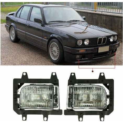 Coperture per fendinebbia Ulisem, coppia (sinistra e destra), per BMW Serie 3 E30, 85-93, colore trasparente
