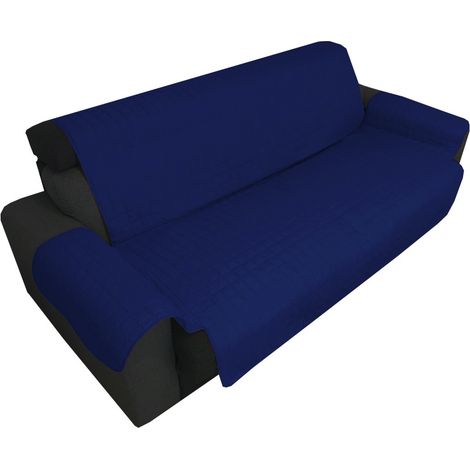 COPRIDIVANO BLU SALVADIVANO ELEGANCE ANTIMACCHIA TRAPUNTATO PIANO LISCIO BLU 1 POSTO seduta cm. 55