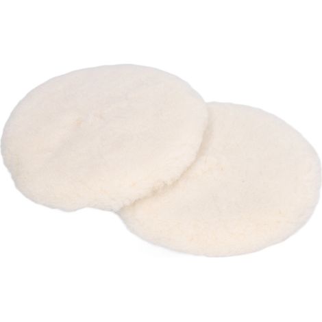 Set mit 2 Polierscheiben aus Naturwolle (125 mm) für die Autolackierung, Universal-Polierpad, Schleifpad für Autos (1/5)