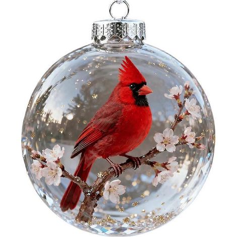 Clear Ball Bird Festival Tree Ornaments Crystals Acrylic Hanging Decorations