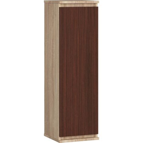 Armadietto a parete con ante strette AKORD W30 Sonoma Quercia 30 cm 1 anta inserto frontale Wengé 30x30x99 cm (1/4)