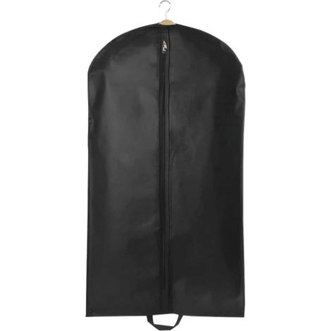 60 X 120cm housse vetements à suspendre, Housse de Protection pour Vêtements anti Poussière Imperméables avec zipHousse, Sac à Costumes (Noir) (1/5)