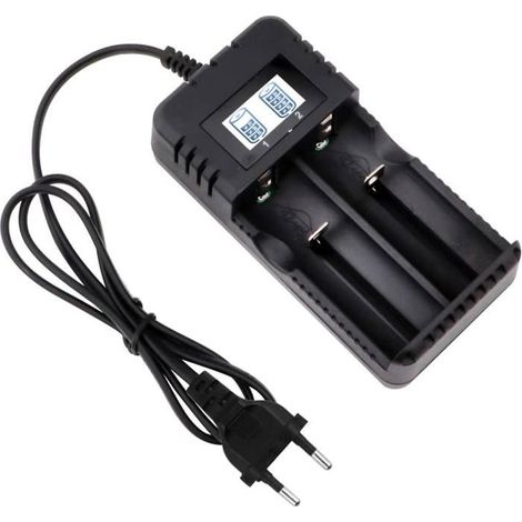 Chargeur de batterie GIGIIS 18650 avec tête à 2 emplacements et écran LCD, compatible avec une variété de batteries Li-ION 3,7 V 26650/18650 (1/4)