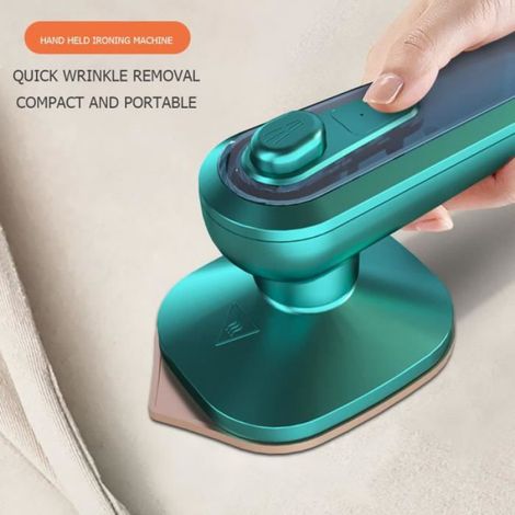 Prise UE rose clair Mini défroisseur vapeur portatif 30W, petit fer à repasser électrique pour vêtements, app (1/4)