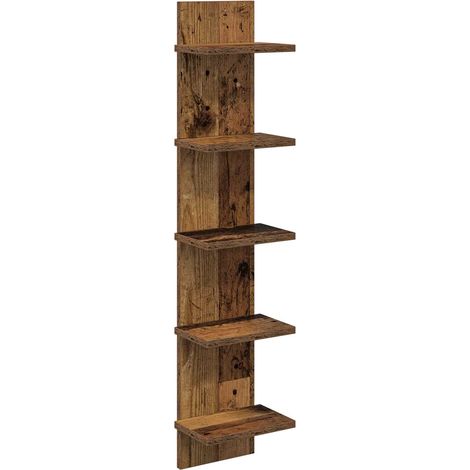 Estante de pared Madera envejecida 22 x 15 x 100 cm vidaXL (1/5)
