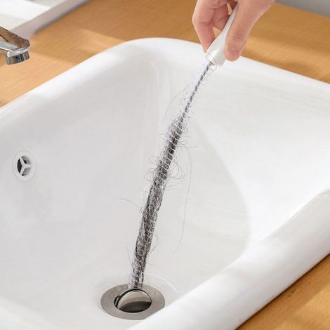 Brosse De Nettoyage - 45 Cm - Flexible - Pour Canalisations Eviers Lavabos Toilettes - Lot De 2 (1/5)