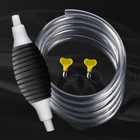 Pompe à siphon pour essence, eau, pompes à carburant manuelles, transfert manuel portable avec tuyau de 1,5 m