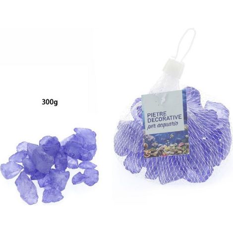 Trade Shop - Pietre Sassi Sassolini Decorativi Blu Per Acquario Da 300 Gr. Decorazione 70273 -
