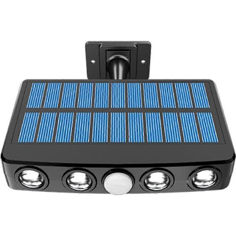 Lampes solaires d'extérieur avec détecteur de mouvement, 4 LED, étanches IP65, pour jardin, porche, cour. (1/5)