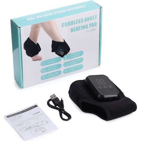 Appareil de massage des pieds rechargeable avec chaleur et massage Soulagement de la douleur et amélioration de la circulation Usage domestique et voyage (1 unité) (1/4)