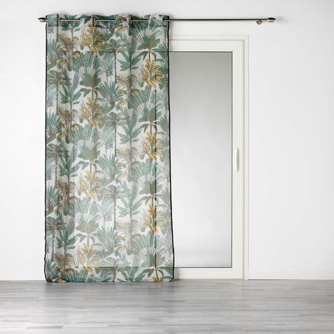 Voilage - Effet lin jungle Vert 140x240 cm (1/5)