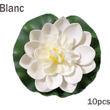 Nenuphar Flottant Fleurs Artificielles Deco Réaliste 10pièces 10cm Fleur de Lotus pour Jardin étang Piscine Aquarium Terrasse Mariage（orange） (1/4)