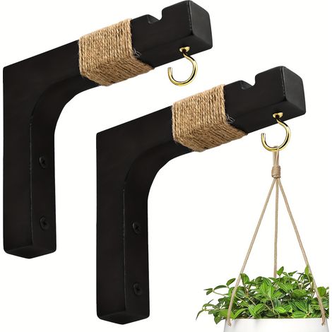 Deux crochets pour plantes par paquet, adaptés pour suspendre les pots d'intérieur et d'extérieur. (1/3)
