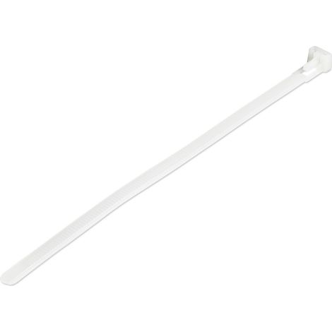 StarTech.com Colliers de Serrage Réutilisables 20 cm Blancs - Largeur 7 mm - Diam. faisceau 50 mm - Résistance traction 22 kg - Colson nylon détachable - Intérieur/extérieur - Homologués 94V-2/UL - 10