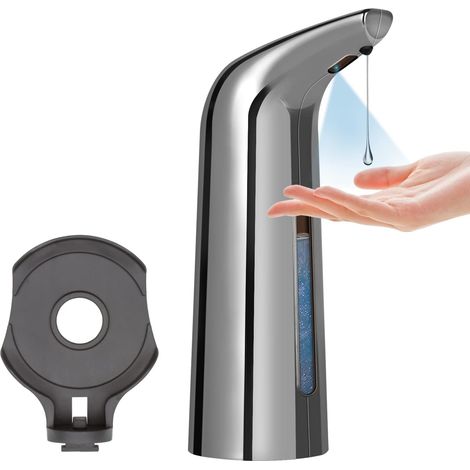MINKUROW Dispenser Di Sapone Automatico, Dispenser Di Sapone Senza Contatto Con Sensore A Infrarossi, Impermeabile Ipx6, Per Famiglia, Scuola, Ufficio, Hotel, Ristorante (Argento) (1/5)