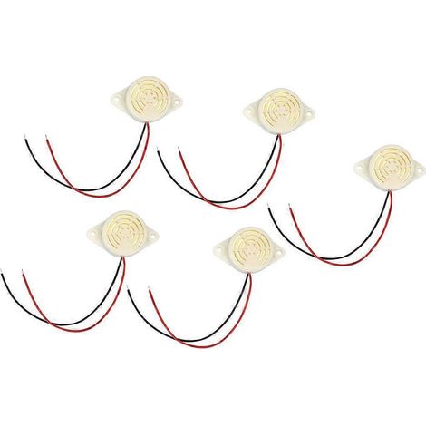 5 Stück DC 3-24V 95dB Aktiver Summer Alarm Dauerton mit Kabel SFM-27