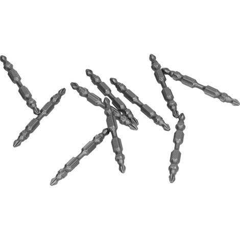Jeu de 10 embouts tournevis double extrémité en métal, tige hexagonale, cruciforme, aimanté, accessoire outillage (1/5)