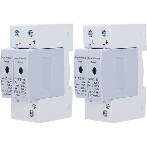 Überspannungsschutzgerät, 2 Stück, elektronische Blitzschutzkomponente SUP240 2P 40KA 420V AC (1/5)