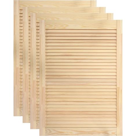 Helloshop26 – Porte à persiennes 4 pièces en bois de pin massif 69 x 39,4 cm – Circulation d'air optimale – Compatible avec charnières et accessoires