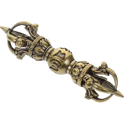 Pilon Vajra Décoratif en Laiton Vieilli, Pièce Ornementale Rétro (1/5)