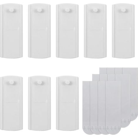 Crochets adhésifs extra-forts pour cadres lourds, lot de 8 crochets muraux sans perçage avec 12 bandes adhésives larges amovibles, fixation réutilisable pour tableaux, salle de bain, cuisine, placard, (1/5)