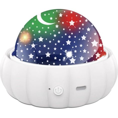 Sternenprojektor Nachtlicht Kinderzimmerlampe Erzeugt einen Sternenhimmel 360° Drehung 11,7 x 11,7 x 9 cm Weiß (1/5)