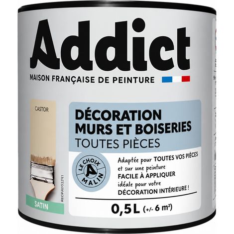 Vernice acrilica satinata Castor per pareti e legno 0.5L.