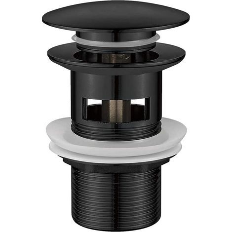 Vidage Salle de Bain, Bonde lavabo avec Trop Plein, Pop Up, Noir 41.3102mm (1/5)