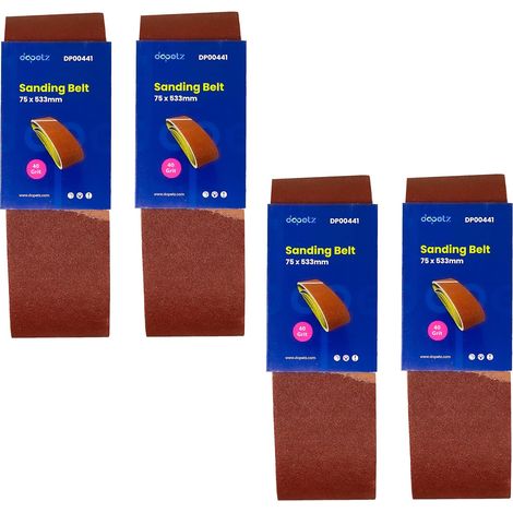 Dapetz ® Sanding Belt 75mm x 533mm to Fit Black & Decker KA88 Belt Sander, Aluminuim Oxide 40 Grit Sander Belts for Grinding, Polishing, Sharpening and Derusting (20 Pieces) (1/5)