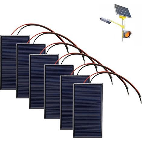 6-teiliges Solarpanel, 62 x 36 mm polykristallines Silizium, 3 V 0,27 W Zelle, für DIY-Wissenschaftsprojekte (1/5)