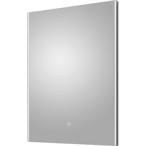 Minimalist Rectangular LED Illuminated Touch Sensor Mirror with Demister, 700mm x 500mm - Chrome (1/2)
