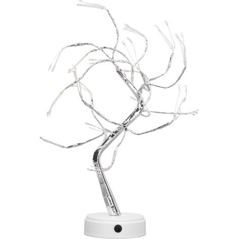 Branches décoratives artificielles lumineuses à LED en fil de cuivre, interrupteur tactile, veilleuse, couleur argent 108L (1/5)
