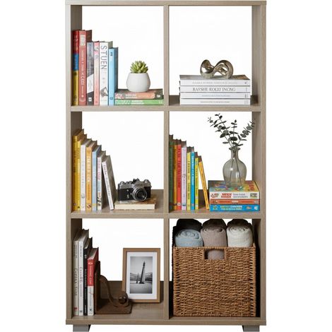 Libreria in Legno con 6 Ripiani Socrate Rovere