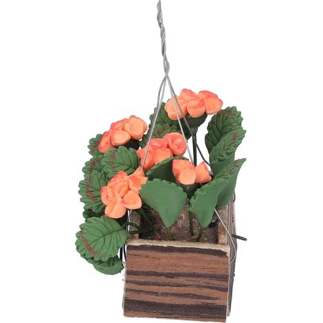 Pot de fleurs suspendu miniature à l'échelle 1 12 JTLB, panier pour maison poupée (1/4)