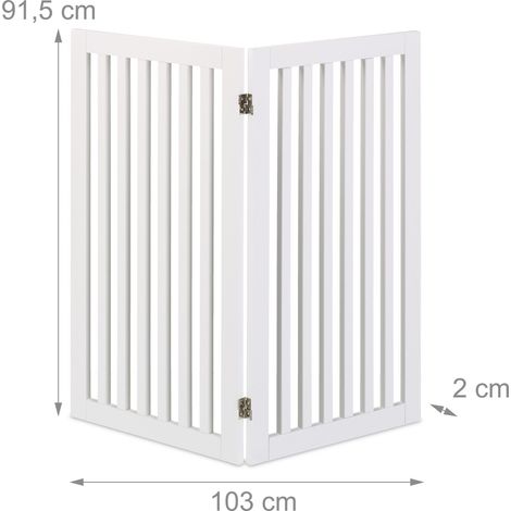 Cancello di sicurezza pieghevole per cani scala porta 91,5 x 103 x 2 cm installazione flessibile in MDF bianco 130015340