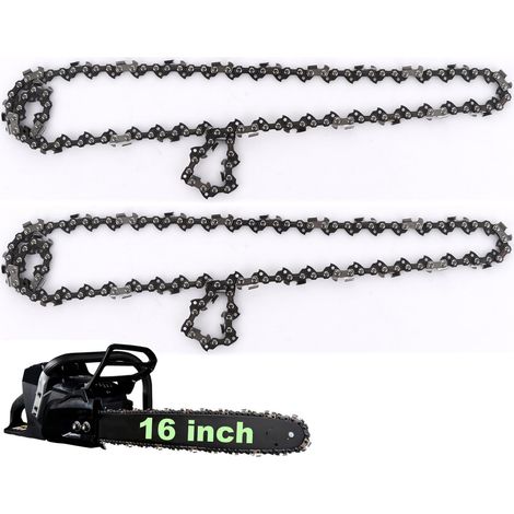 Lot de 2 chaînes de tronçonneuse de rechange pour barre de 40 cm, 57 maillons d'entraînement, chaîne de rechange pour tronçonneuse d'arbre, coupe de branches de bois, mini tronçonneuses (1/5)