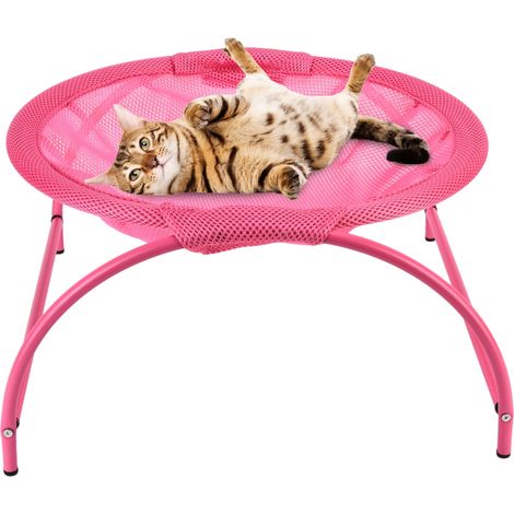 Nouveau produit tendance en ligne : Lit respirant pour chat, adapté à toutes les saisons, lit à bascule/berceau amovible, idéal pour se rafraîchir en été, lit rose pour chat. (1/5)