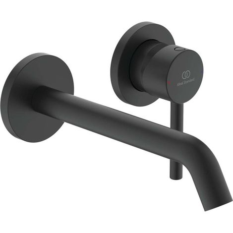 Ideal Standard CeraLine - Grifo empotrado de lavabo, instalación de 2 orificios, negro A6938XG (1/4)