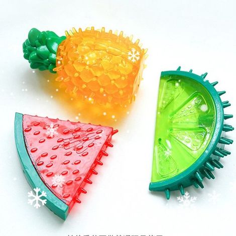 3 pièces anneau de dentition pour chien - Rafraîchissant - Pastèque, Citron et Ananas - Congelable - Jouet à mâcher pour chien - Dentaire pour chien - Dentition pour petits chiens et chiots (1/5)