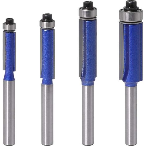 4-teiliges 1/4"-Schaft-Bündigfräser-Set mit Kugellager und Hartmetall-Befestigung (1/5)