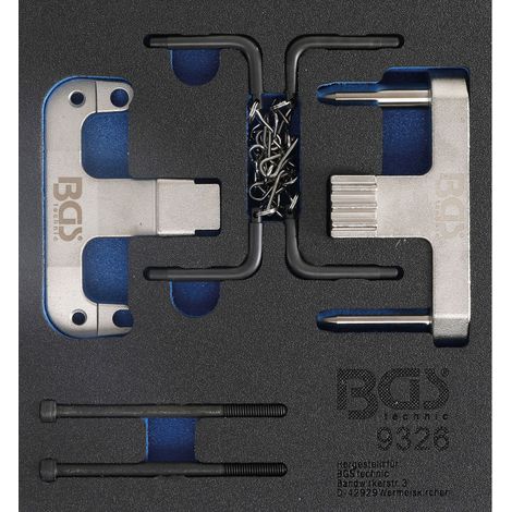 BGS Carro de taller inserto 1/6: Juego de herramientas de ajuste de motor para Mercedes-Benz / Chrysler - 9326