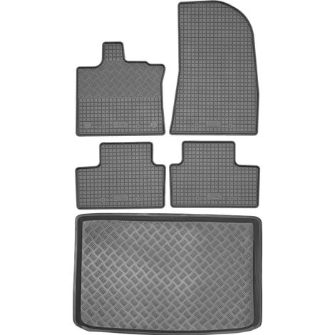 Renault Captur II Crossover a partir de 2020 SET - Alfombrillas de goma para coche + alfombrilla para maletero