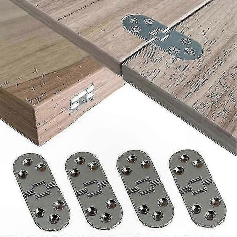 Charnières pliantes autoportantes lot de 4 pour meubles et armoires, charnières rabattables robustes avec fixation facile, accessoires de quincaillerie polyvalents pour portes et placards. (1/3)