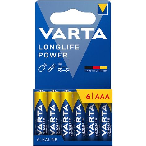 Pila alikalina longlife power aaa - lr03, blister 6 uds, ø10,5 x 44,5 mm