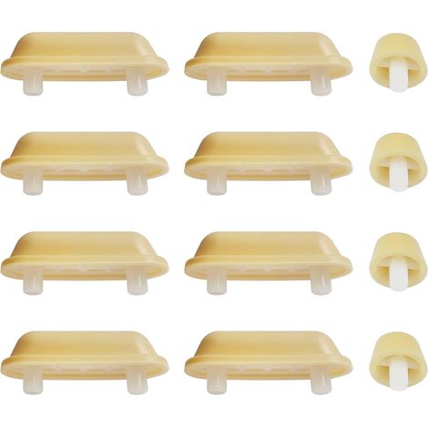 Lot de 12 butoirs de siège de toilette, butées de couvercle de toilette, coussinets amortisseurs pour siège de toilette en bois (1/5)