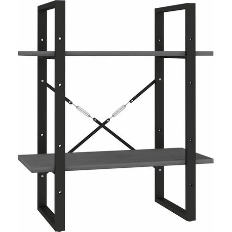 vidaXL Estantería 2 niveles madera maciza de pino gris 60x30x70 cm (1/2)