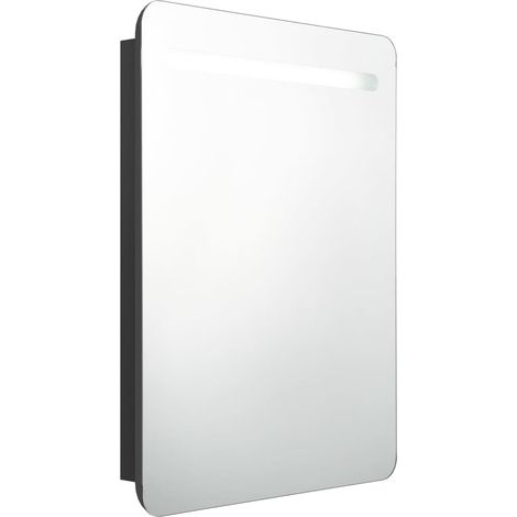 Maison Exclusive - LED-Bad-Spiegelschrank Schwarz 60x11x80 cm